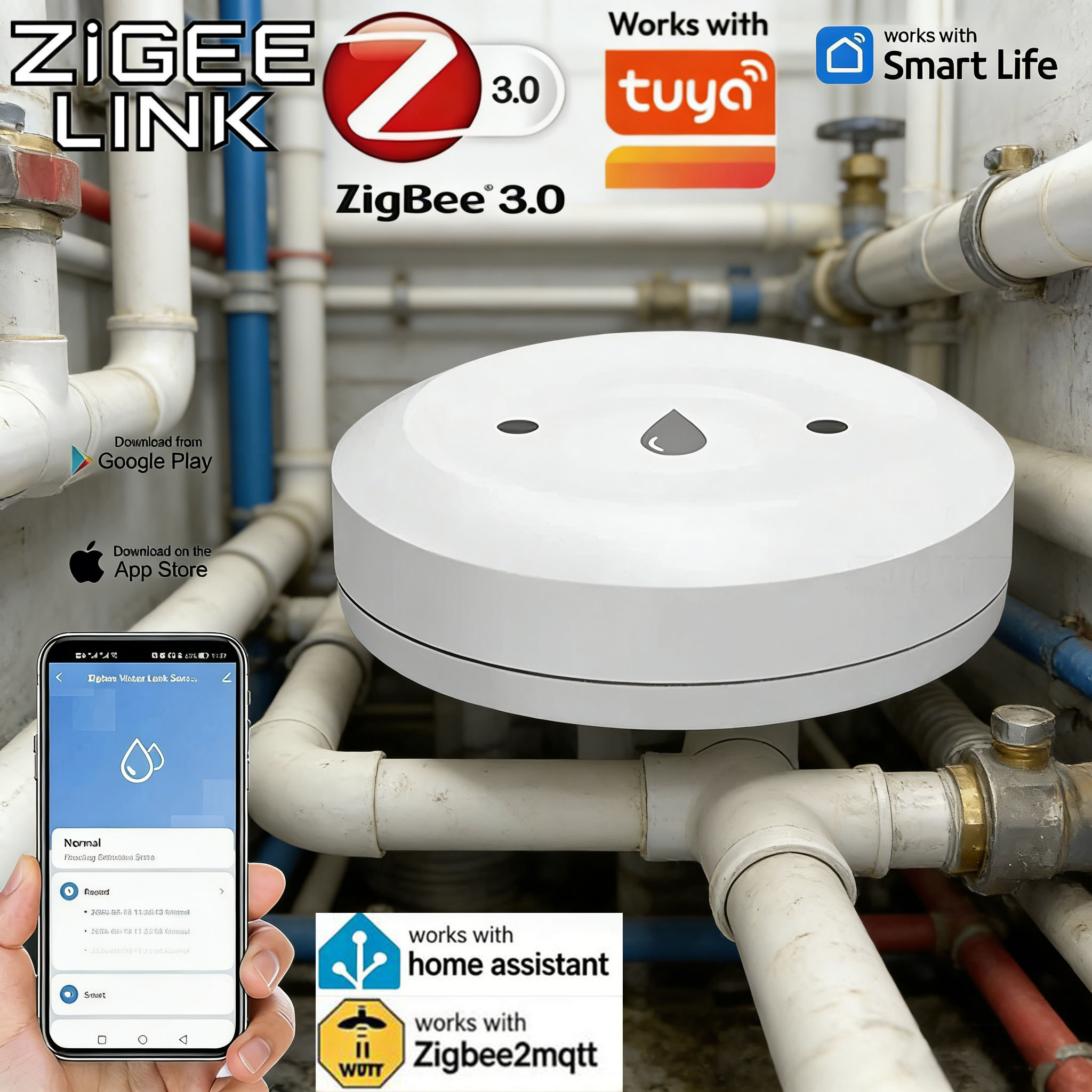 Smart Home Water Level Sensor - Sensore Intelligente di Perdite d'Acqua Tuya