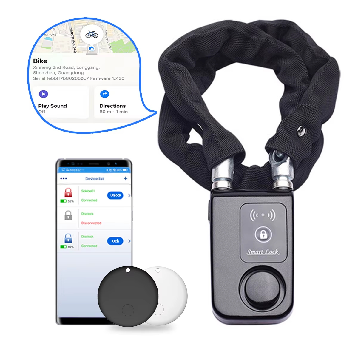 Smart Home Hub Matter - Lucchetto a Catena per Bicicletta con