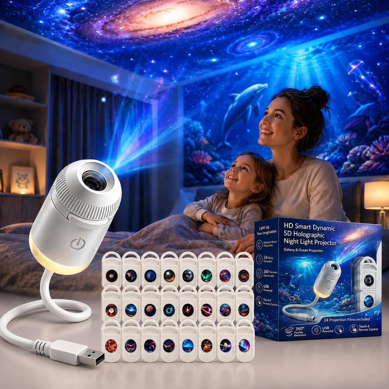 Smart Home Lighting - Proiettore Olografico 5D Dinamico HD Smart,