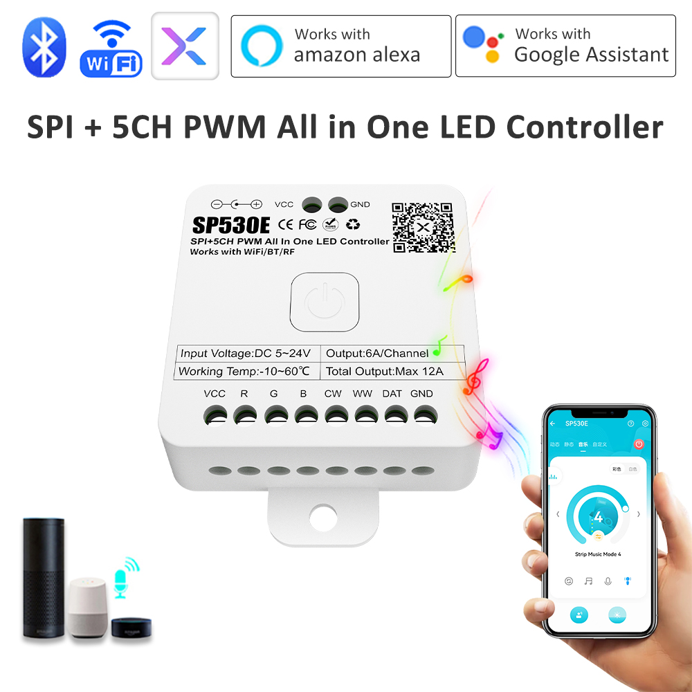 Alexa Compatible Bulb - Controller LED All-in-One SP530E 12V 24V