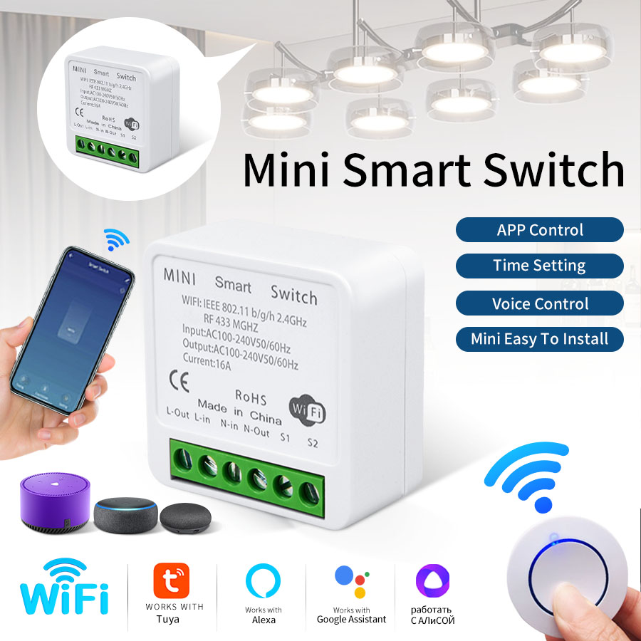 Smart Home Control Panel - Interruttore Intelligente WiFi Tuya RF433Mhz 16A/20A,